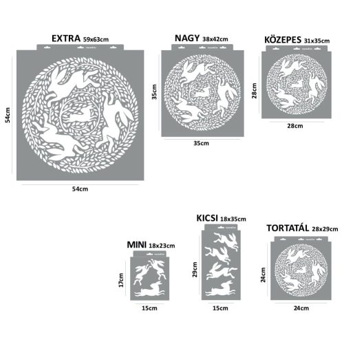 Easter bunny painting stencil - 28x29 cm