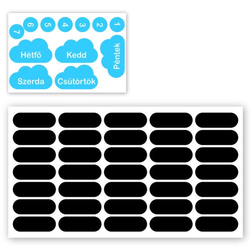 Krétával írható felhős órarend falmatrica 100x60 cm