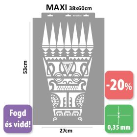Maori 02 készletes stencil - 3D - 38x60 cm maxi