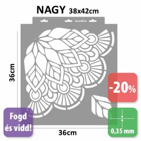 Mandala 06 egyedi készletes stencil - 3D - 38x48 cm nagy