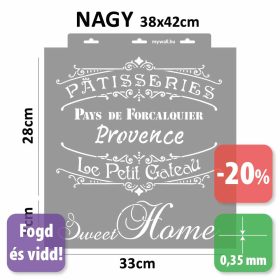 Provence készletes stencil - 3D - 38x48 cm nagy