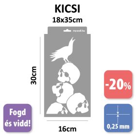 Koponyák készletes stencil - Festő - 18x35 cm kicsi
