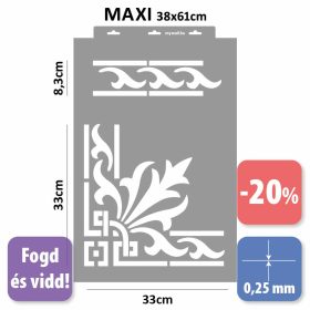Akantusz 01 készletes stencil - Festő - 38x60 cm maxi