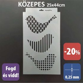 Madaras egyedi készletes stencil - Festő - 25x44 cm