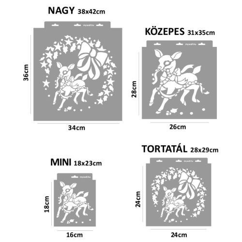 Little deer painting stencil - 31x35 cm
