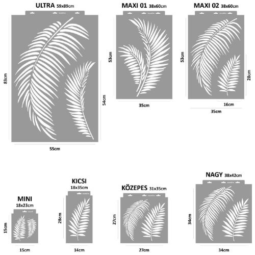 Pálma 07 stencil - Festő - 31x35 cm közepes