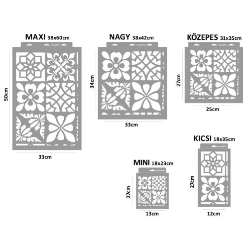 Patchwork 01 stencil - Festő - 18x35 cm kicsi