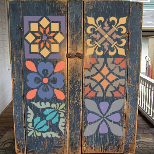 Patchwork 01 stencil - Festő - 18x35 cm kicsi