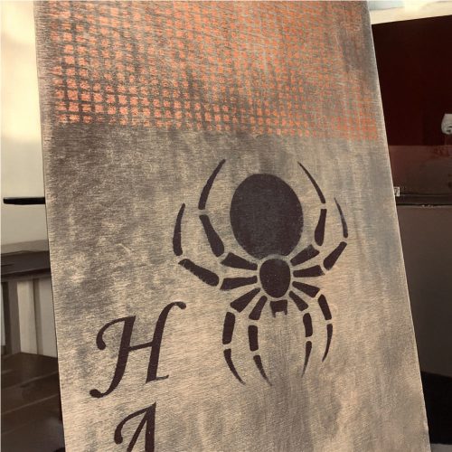Pókok, csontvázak stencil - Festő - 18x23 cm mini 1