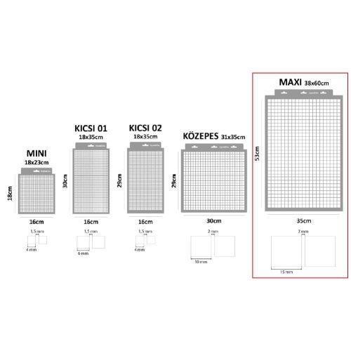 Raster 01 painting stencil - 38x60 cm