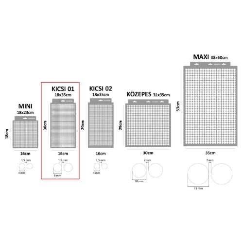 Raster 02 painting stencil - 18x35 cm 01