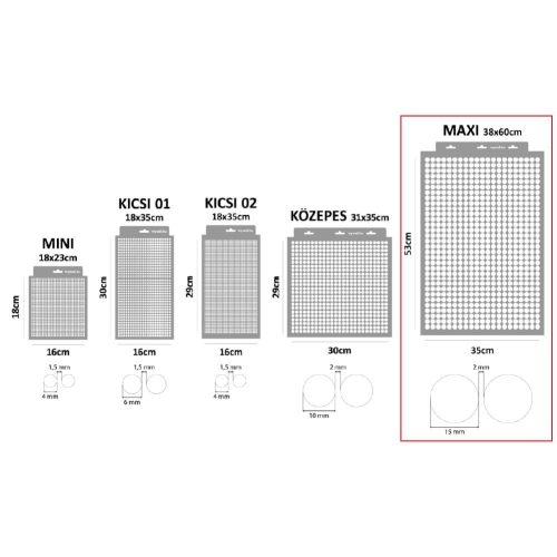 Raster 02 painting stencil - 38x60 cm