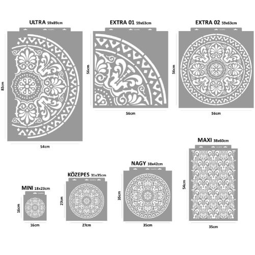 Rozetta 11 stencil - 3D - 59x63 cm extra 1
