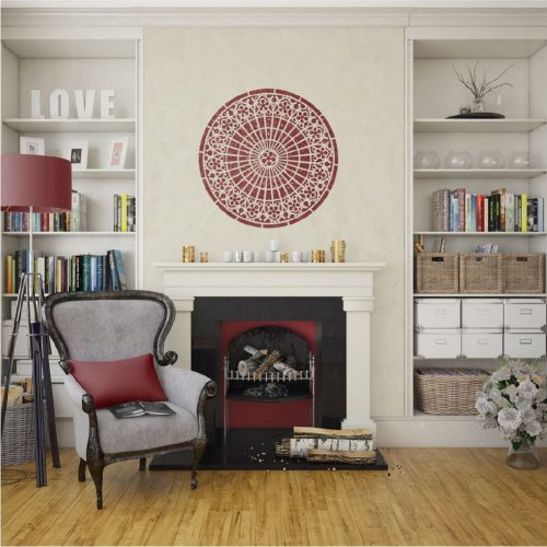 Rózsaablak 01 stencil - Festő - 18x23 cm mini