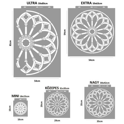 Rose window 02 3D stencil - 59x89 cm