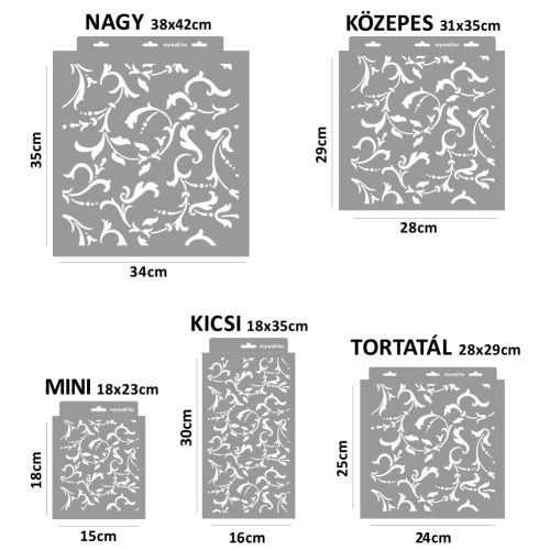 Scroll stencil - Festő - 28x29 cm tortatál