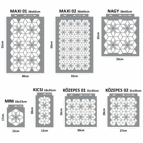 Star stencil - Festő - 18x35 cm kicsi