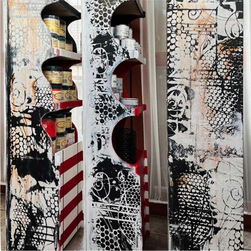 Steampunk 01 painting stencil - 59x63 cm
