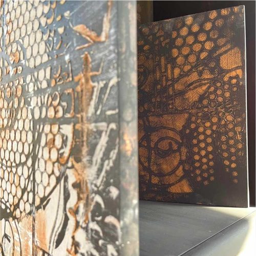 Steampunk 01 stencil - 3D - 38x42 cm nagy