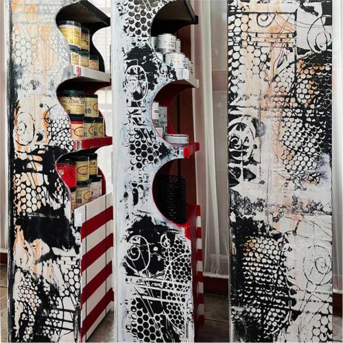 Steampunk 01 stencil - 3D - 38x42 cm nagy