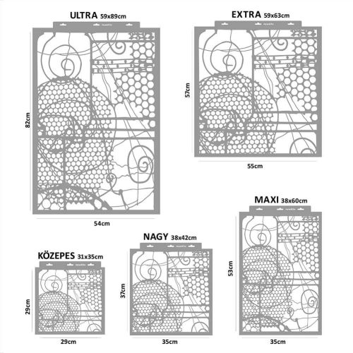 Steampunk 01 stencil - Festő - 38x42 cm nagy