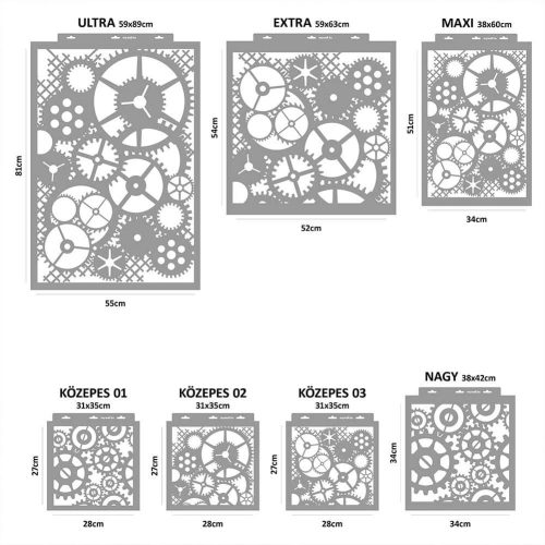 Steampunk 02 stencil - Festő - 38x60 cm maxi