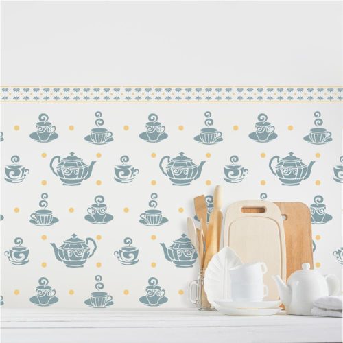 Teaidő stencil - 3D - 38x60 cm maxi