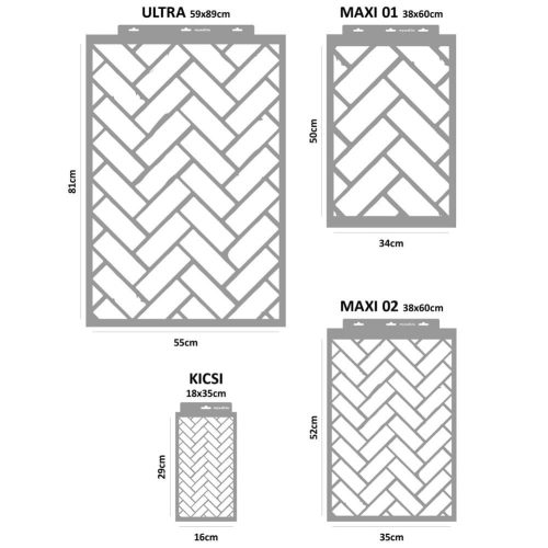 Bontott tégla 02 stencil - 3D - 59x89 cm ultra