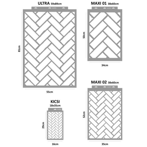 Bontott tégla 02 stencil - Festő - 38x60 cm maxi 2