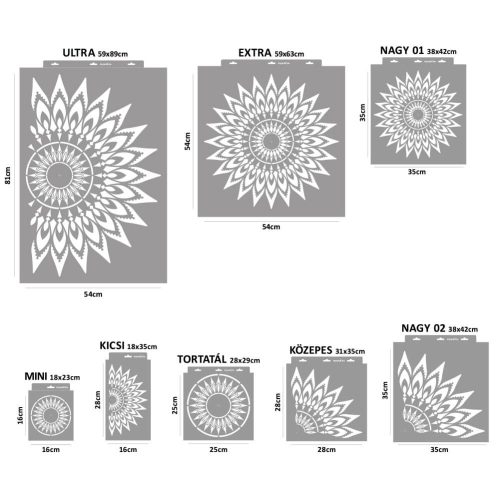 Feathery mandala painting stencil - 38x42 cm 01