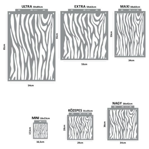 Zebra pattern painting stencil - 38x42 cm